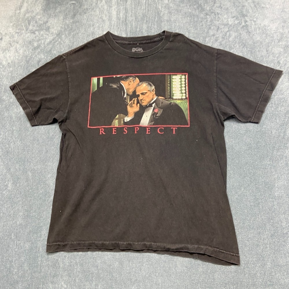 DGK The Godfather Movie Respect T Shirt Men Large Black Graphic Print Streetwear